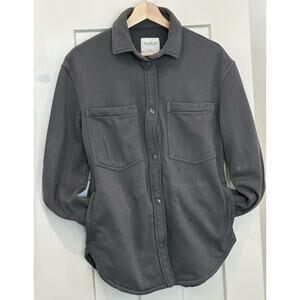 Abercrombie & Fitch Soft A&F Collection Shacket Gray Snap Front XS Shirt